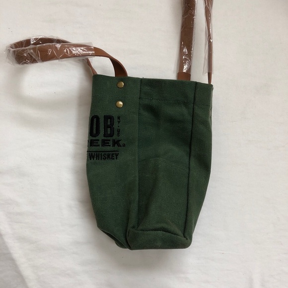 Knob Creek Rye Whiskey Canvas Bag Sack Green Handles Rivets Kentucky Liquor - Picture 4 of 10